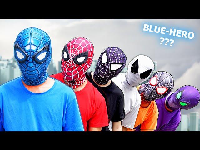 PRO 6 SPIDER-MAN Team || BLUE is New Color SuperHero ??? ( Comedy Action Real Life ) by FLife TV