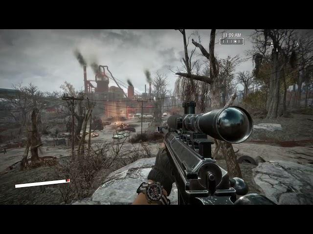 Sniping with the Anti Materiel Rifle weapon mod in Fallout 4!