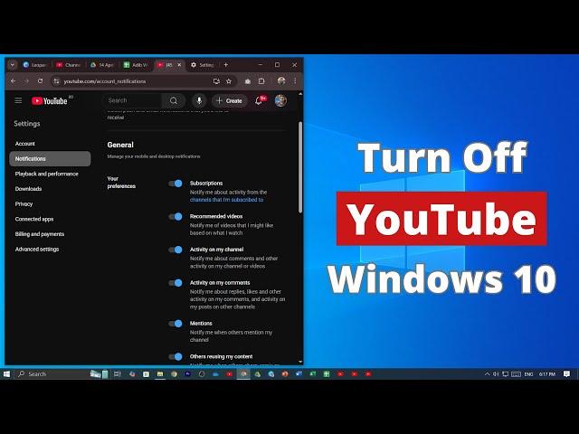 How to Turn Off YouTube Notifications in Windows 10