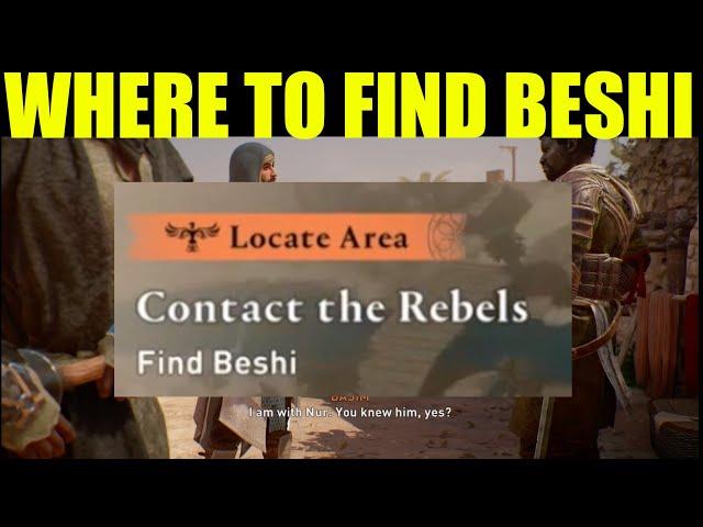 how to "find beshi" assassins creed mirage (contact the rebels Mission walkthrough)