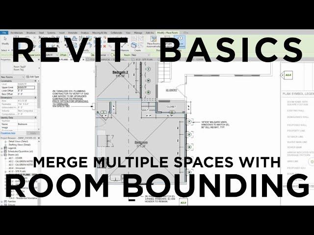 Revit Architecture: Merge Multiple Spaces with Room Bounding | BIM Modeling