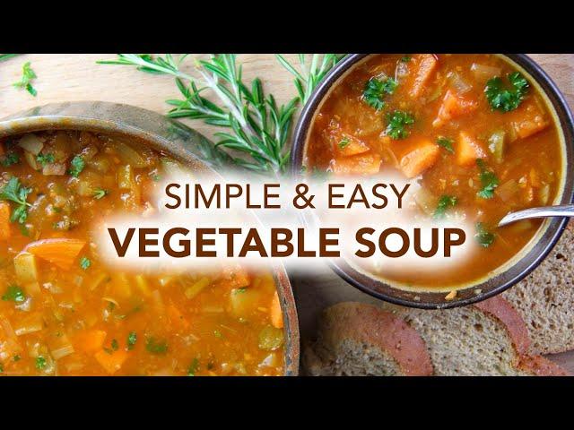 Easy vegetable soup recipe - tasty without stock or broth