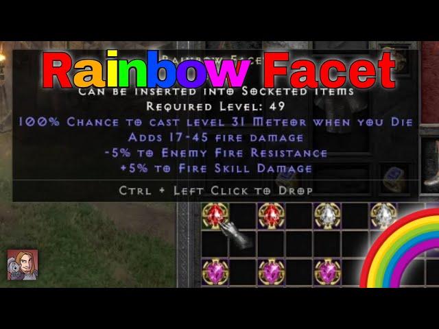 D2R Unique Items - Rainbow Facet (Jewel)