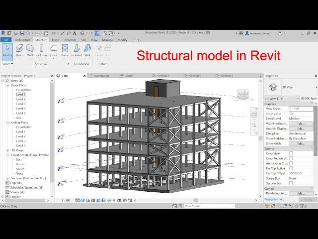 Structural modeling in Revit