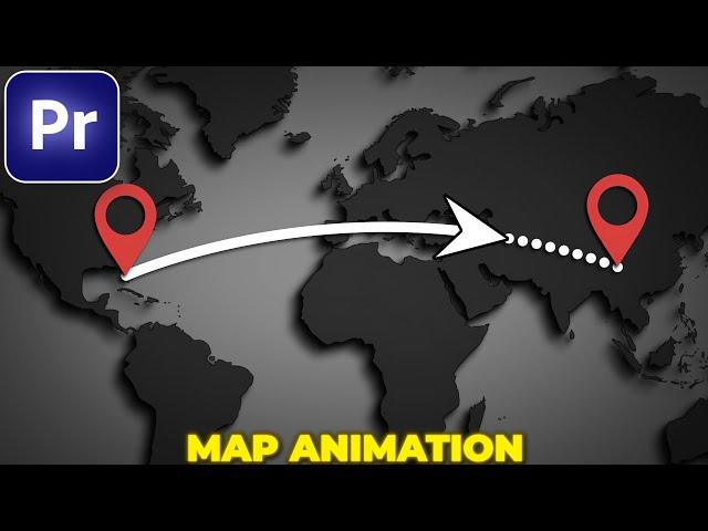 MAP LINE ANIMATION in Premiere Pro | Animated Travel Map