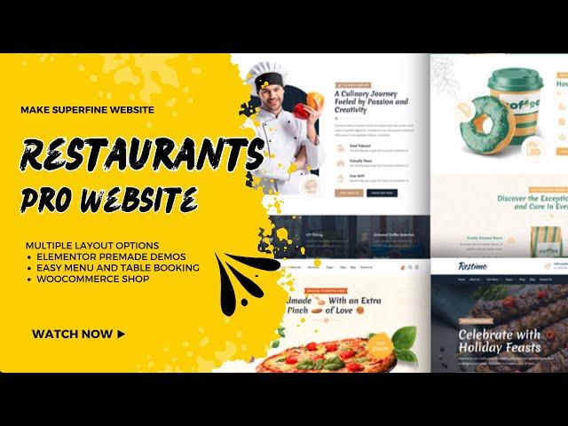 Make Restuarant, Pizza, Coffee, Ice-Cream Shop Websites with Menu and Table Booking | Restimo