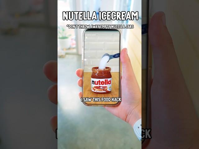 Don't Toss That Nutella Jar! Make INSANE Nutella Ice Cream in MINUTES! (2-Ingredient Hack!)