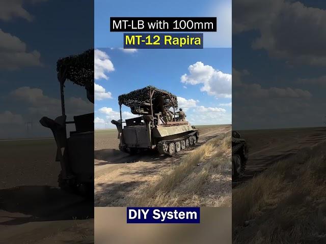 Russian DIY Armored Carrier: MT-LB with 100mm MT-12 Rapira Anti-Tank gun