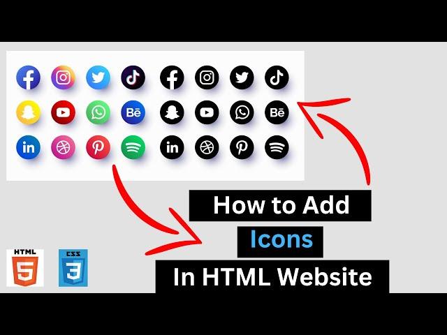 How to add Icons in HTML Website | Font Awesome Icons | HTML CSS