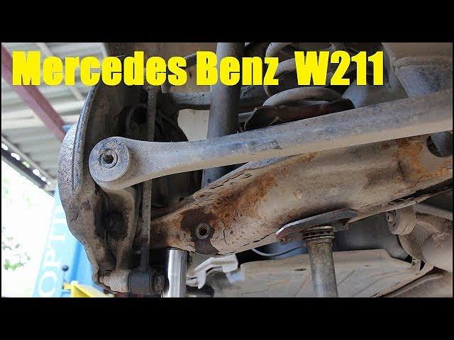 Замена сайлентблока заднего нижнего рычага на Mercedes Benz  W211 2,6 Мерседес Бенц E 240  2002 года