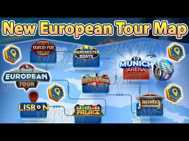 8 Ball Pool - New European Tour Map - 8 Ball Pool European Tour Event - 8 Ball Pool Upcoming Events