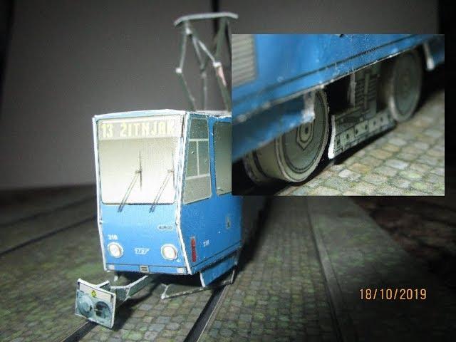 Бумажный трамвай Татра КТ4 Paper Tram Tatra KT4