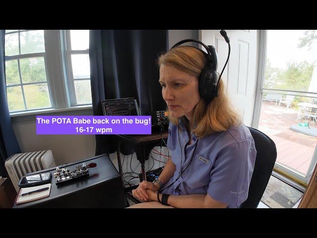 SKCC Bug QSOs for the POTA Babe at 16-17 wpm on 9-25-24