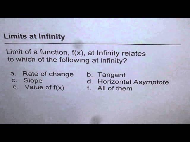 Limits at Infinity Is Not Slope or Value at Infinity