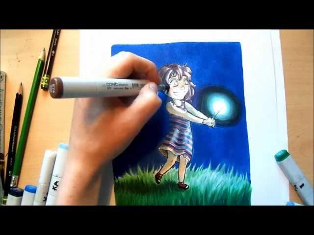Copic Marker Speedpaint: Patriotic American Girl
