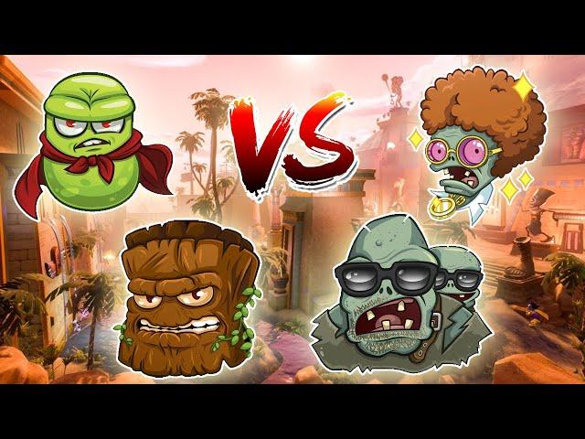 Super Bean and Big Stump vs Disco Zombie and Giga Gargantuar