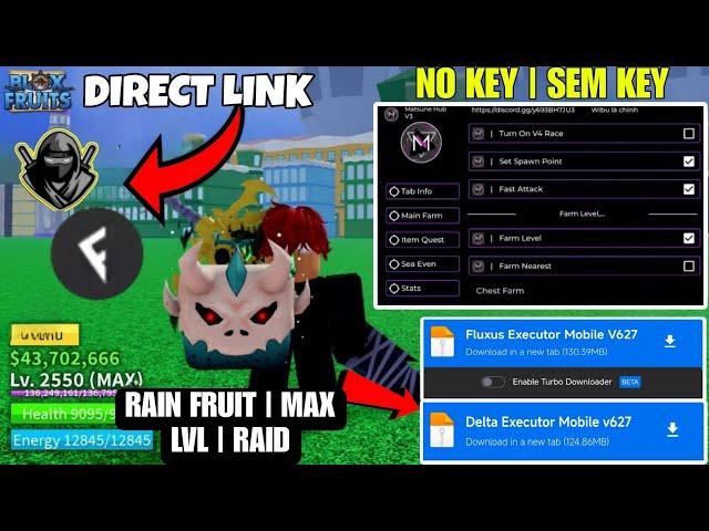 Script Blox Fruit Mobile No Key AUTO FARM & FRUIT RAIN | MATSUNE HUB | RAID | Fluxus & Delta Script