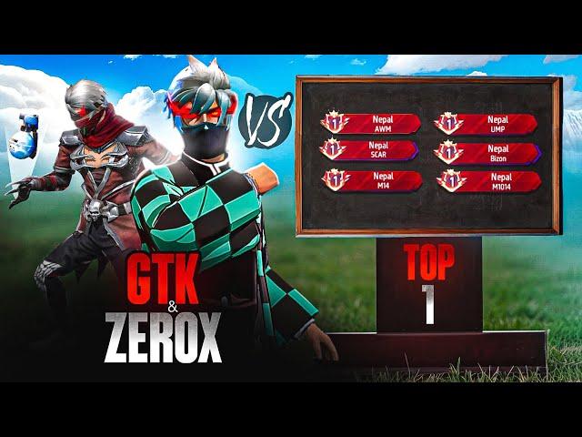 TGR GTK111 & Zerox FF Vs 6 NEPAL TOP 1 PLAYERS 