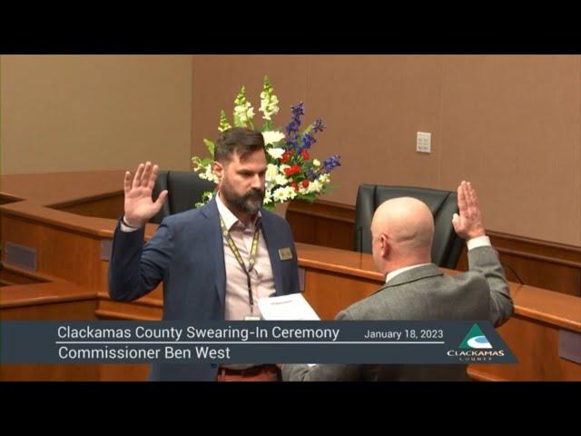 County Commissioner Ben West Swearing-In Ceremony and Speech