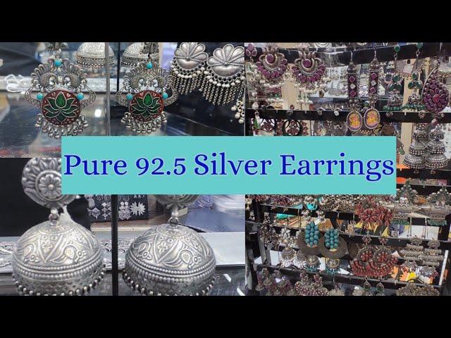 Exclusive Silver Earrings/92.5 Sterling Silver/Huge Silver Earrings Collections/New Market