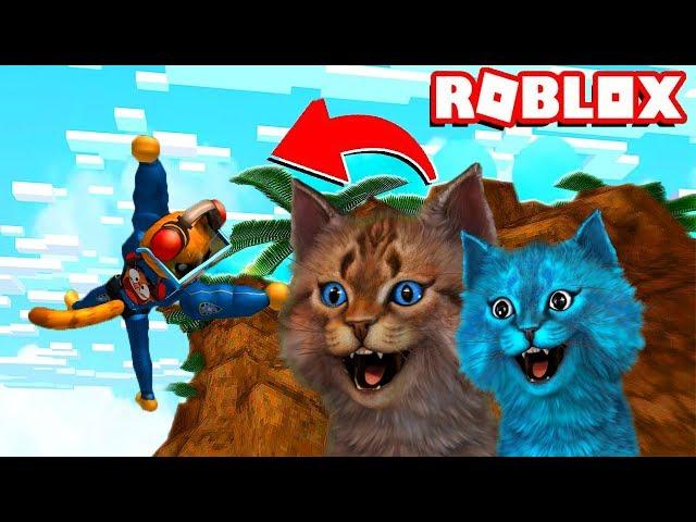 СУМАСШЕДШИЙ ПОЛИЦЕЙСКИЙ КОТ СЛОМАЛ ВСЕ КОСТИ! СИМУЛЯТОР ПАДЕНИЙ Roblox Котик Игроман и Котёнок Лайк