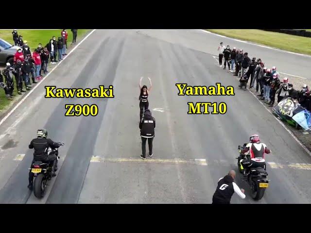 Kawasaki  Z900 Vs Yamaha MT10 Drag Race 