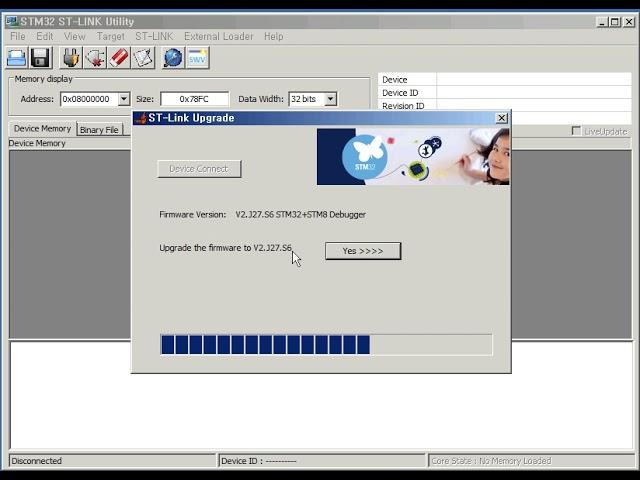 ST Link V2  firmware update by STM32 ST LINK Utility   1