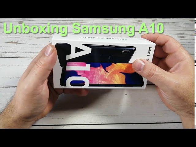 Unboxing Samsung A10. Первый запуск.