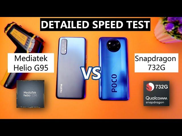 POCO X3 vs REALME 7 Mediatek Helio G95 vs Snapdragon 732G Detailed Speed Test  Heating & Games