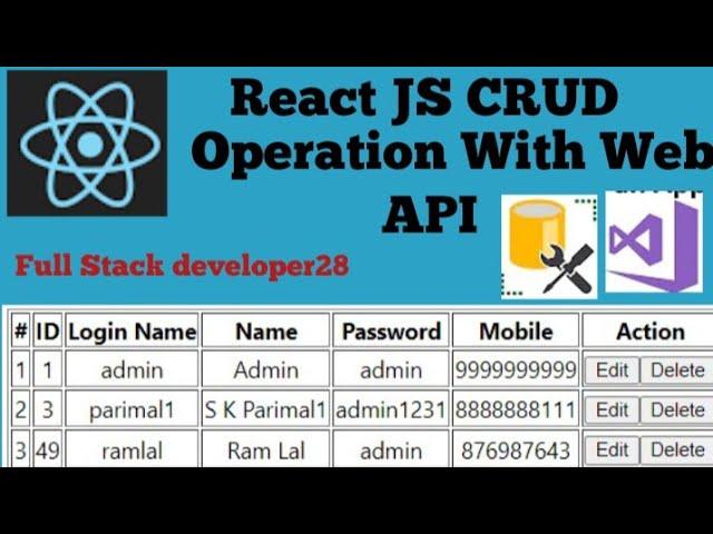 React js Crud operation with web API