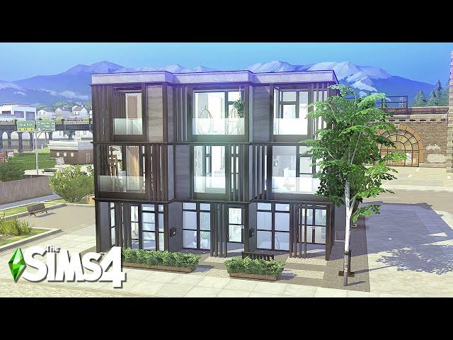 Small Modern Townhouse | The Sims4 Stop Motion Build | NoCC |【シムズ４建築】