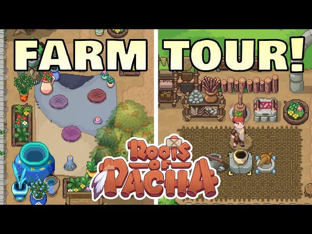 Tour of my farm in Roots of Pacha after 70 hours!