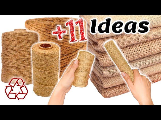 11 IDEAS fáciles con ️reciclaje utilizando CUERDA de YUTE y TELA de SACO