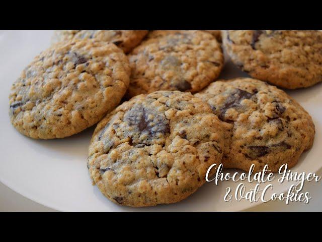 Chocolate Ginger & Oat Cookies | Sundaebake