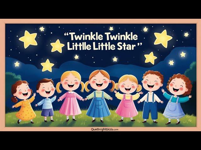 Twinkle Twinkle Little Star: Lyrics & Lullaby | Queitnightkids #kidssongs #nurseryrhymes #baby 199