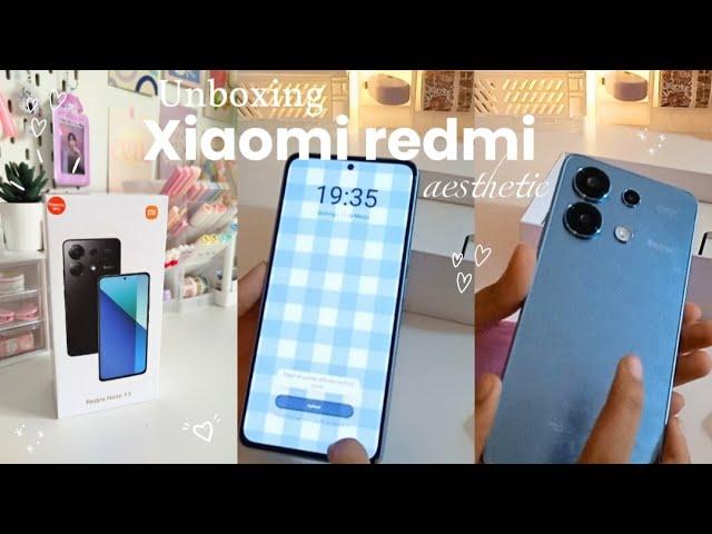 Xiaomi redmi note 13 aesthetic unboxing| accessories +  cute blue theme ⁠⁠*⁠。