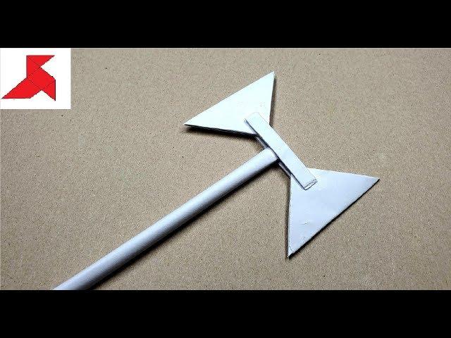 DIY - How to make a Double Headed BATTLE AXE of A4 paper