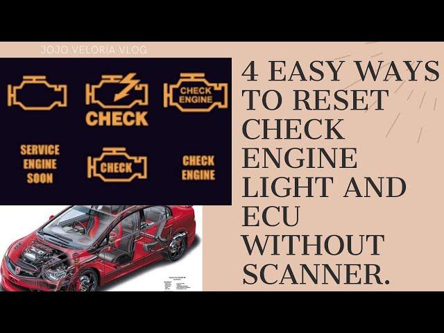 APAT NA MADALING PARAAN PARA MA RESET ANG CHECK ENGINE LIGHT O KAYA ECU  KAHIT WALANG SCANNER.