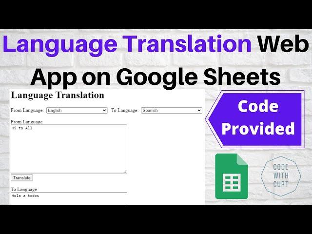 Language Translation Web App on Google Sheets