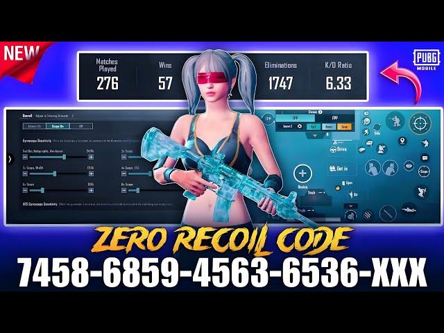 UPDATE 3.4.0  Best Zero Recoil Sensitivity Code + Control settings for Pubg Mobile/BGMI in 2024