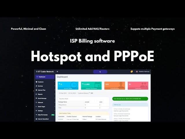 Mikrotik billing software | Hotspot and PPPoE | API and RADIUS based billing software