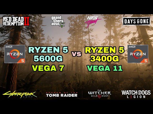 Ryzen 5 5600G (Vega 7) vs Ryzen 5 3400G (Vega 11) Gaming Test ! 2021