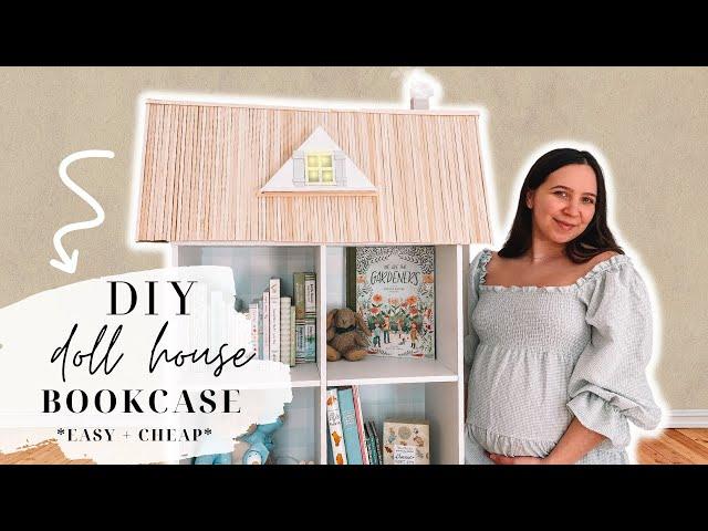 BRILLIANT Ikea Cube Shelf HACK!! DIY DOLLHOUSE CHILDREN'S BOOKSHELF!How To Make Doll House Bookcase