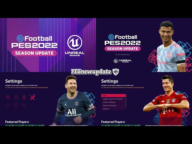 PES 2022 Season Update Concept Menu for PES 2021 by PESNewupdate