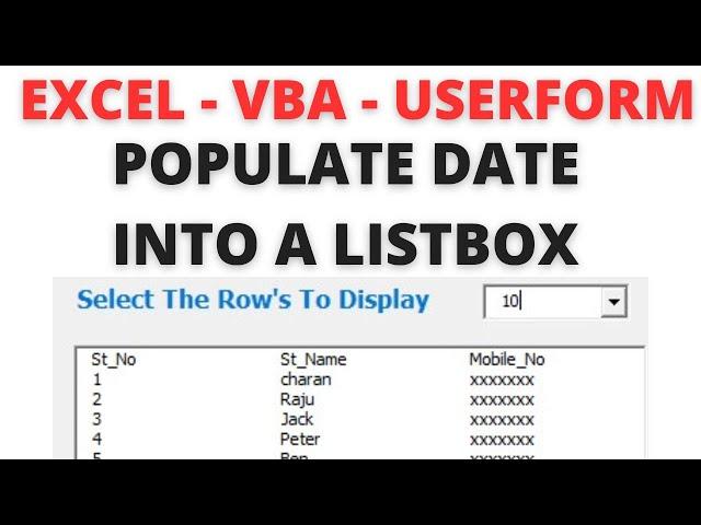 VBA Userform Populate a Listbox With Dynamic Range of Cells