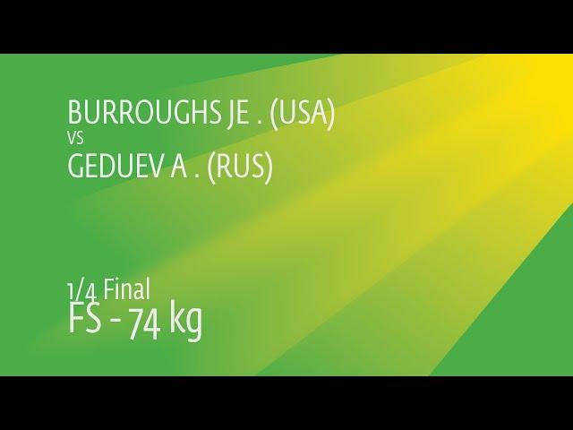 1/4 FS - 74 kg: A. GEDUEV (RUS) df. Jordan BURROUGHS (USA), 3-2