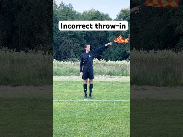 Assistant referee signal - Incorrect throw-in #referee  #refereesignals #assistantreferee #football