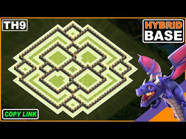 NEW! TH9 HYBRID/TROPHY Base 2024 COPY LINK | Town Hall 9 (TH9) Base Design – Clash of Clans