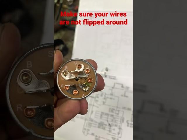 ATTENTION if you have recently bought a key switch for your older garden tractor check the terminals