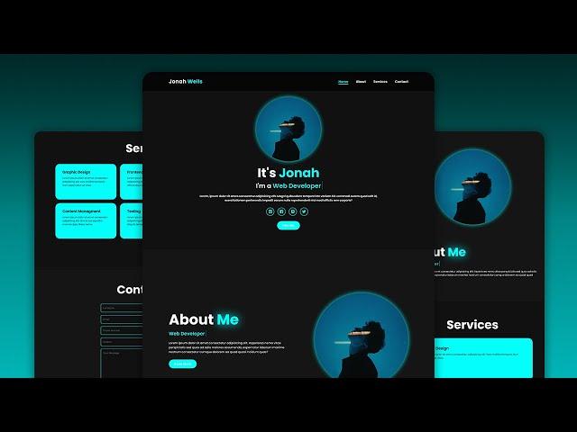 Build a Responsive Personal Portfolio Website Using HTML CSS Javascript